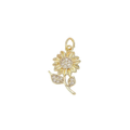 Gold Rhinestone Sunflower Charm