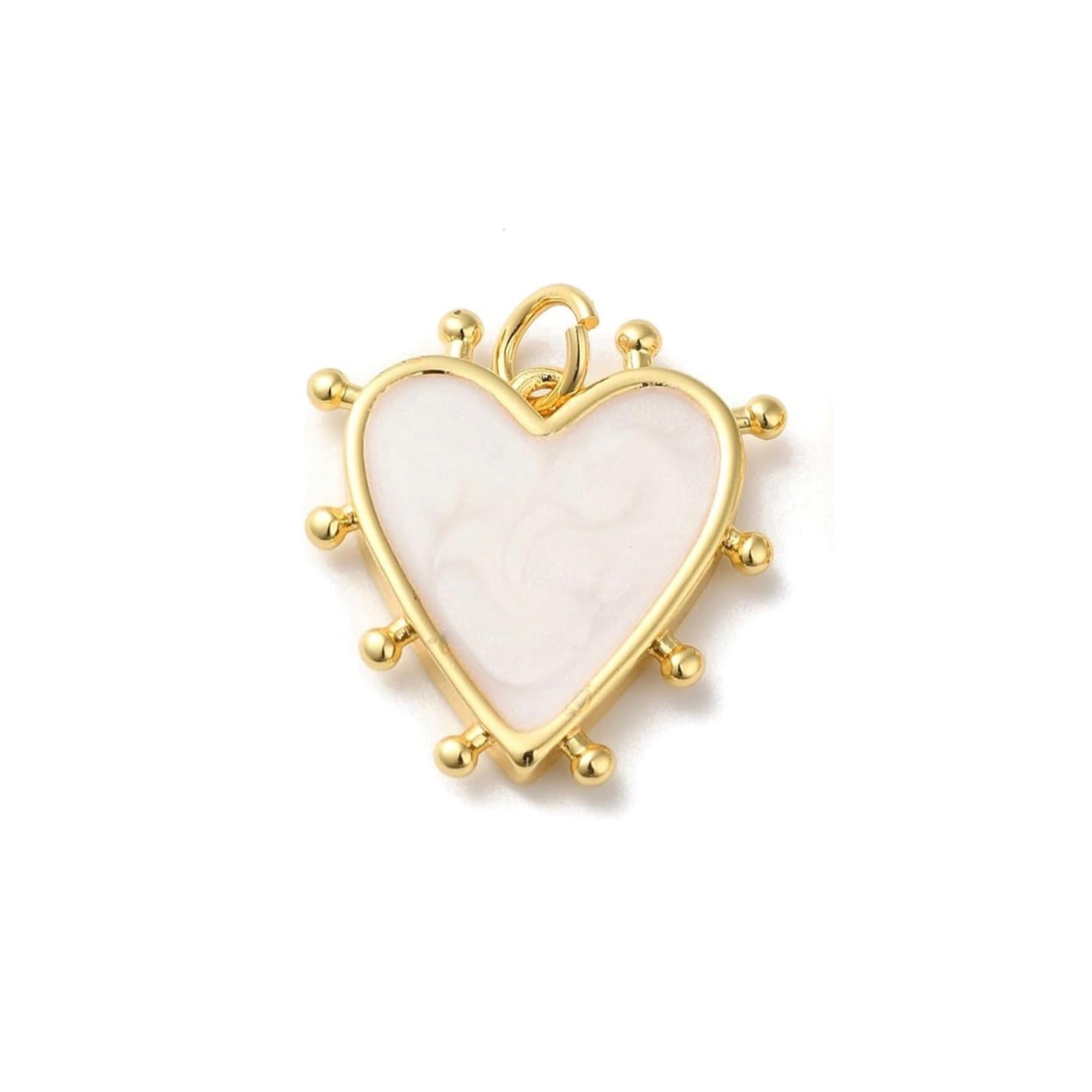 Pearly Gold Heart Charm