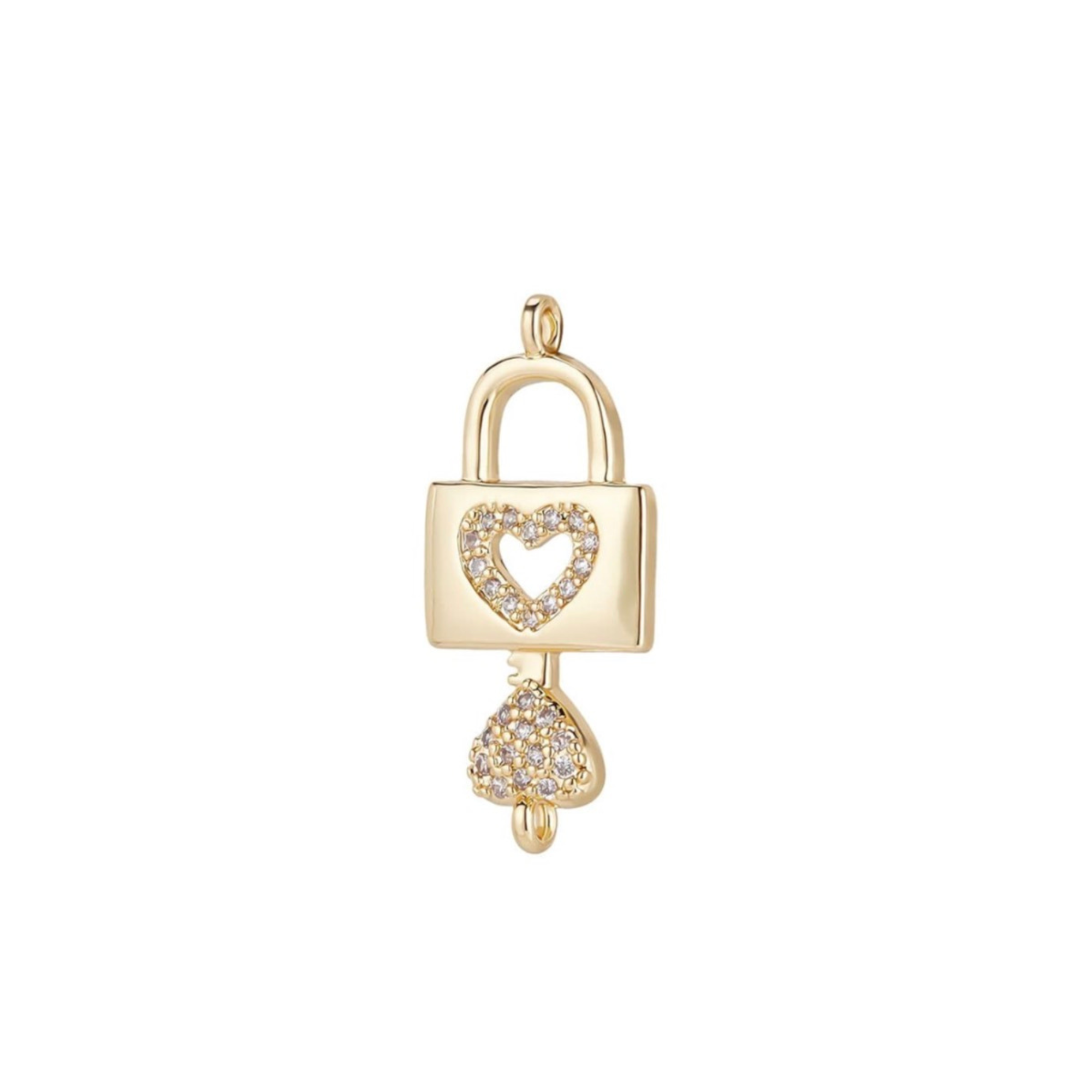 Gold Heart Lock Charm
