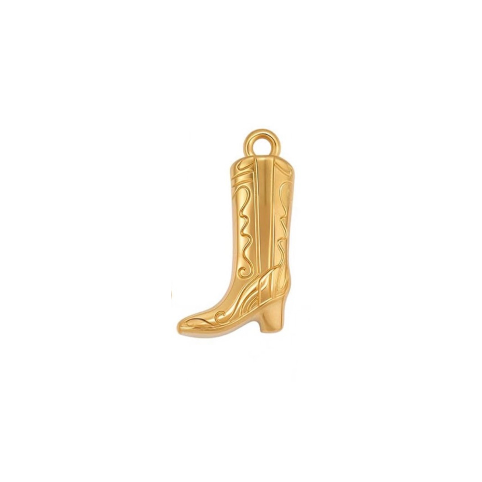 Gold Cowboy Boot Charm 3