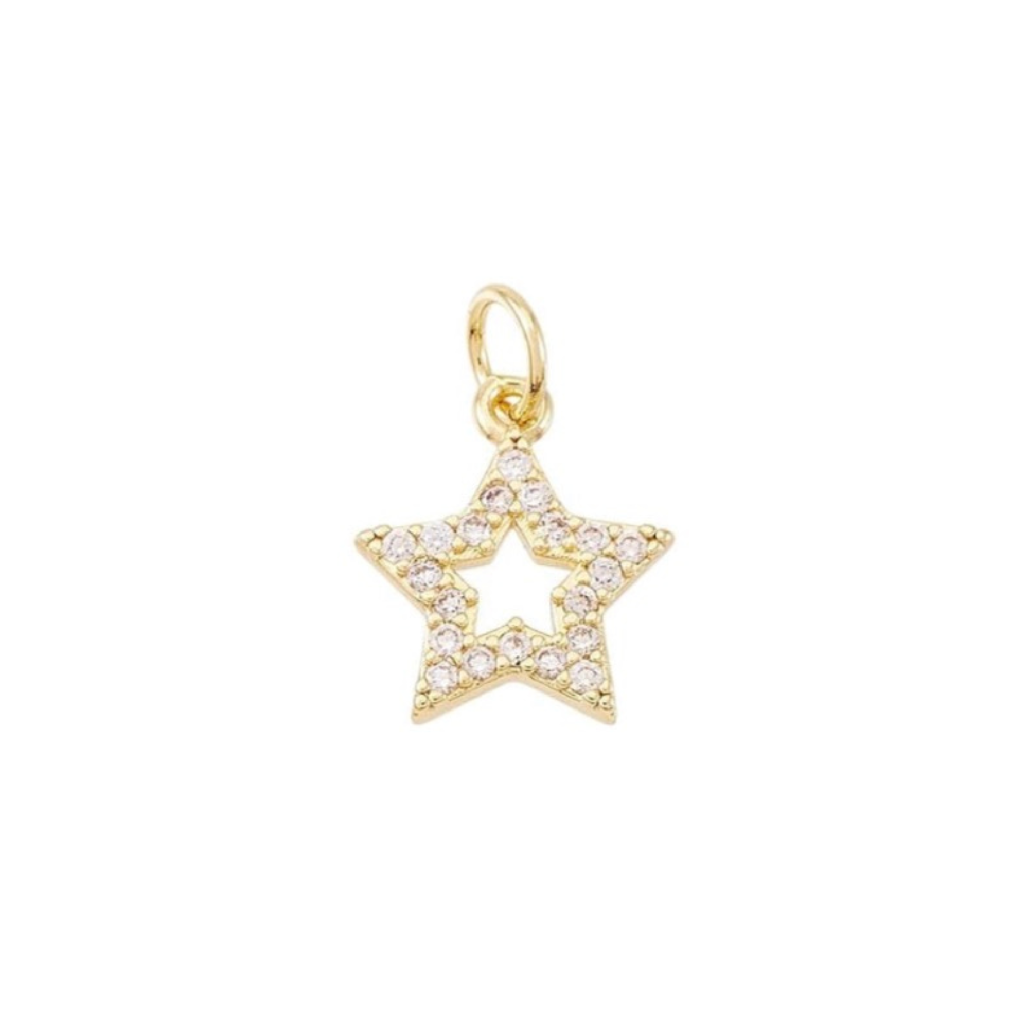 Gold Rhinestone Star Charm