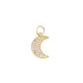 Rhinestone Moon Gold Charm