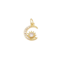 Rhinestone Sun and Moon Charm