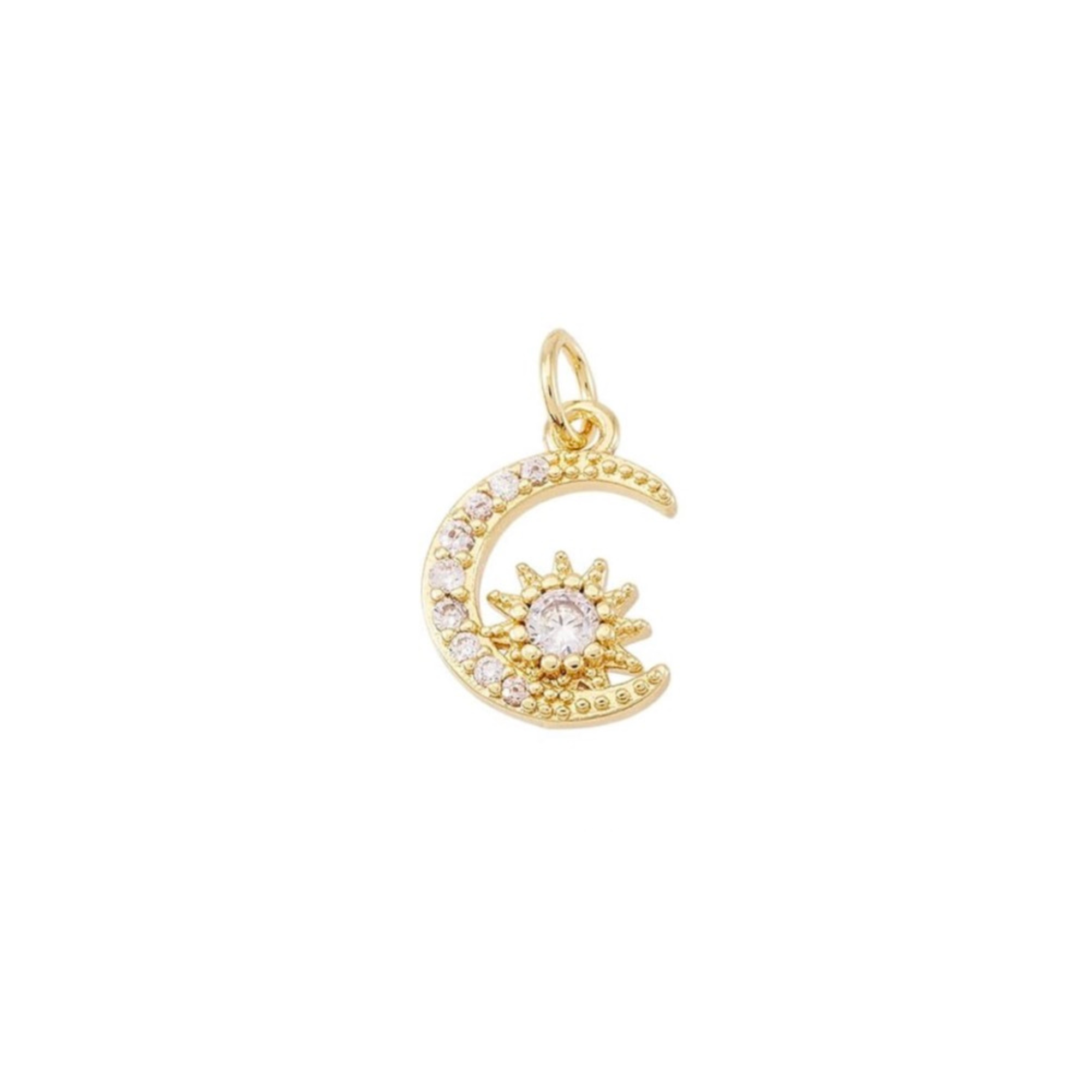 Rhinestone Sun and Moon Charm