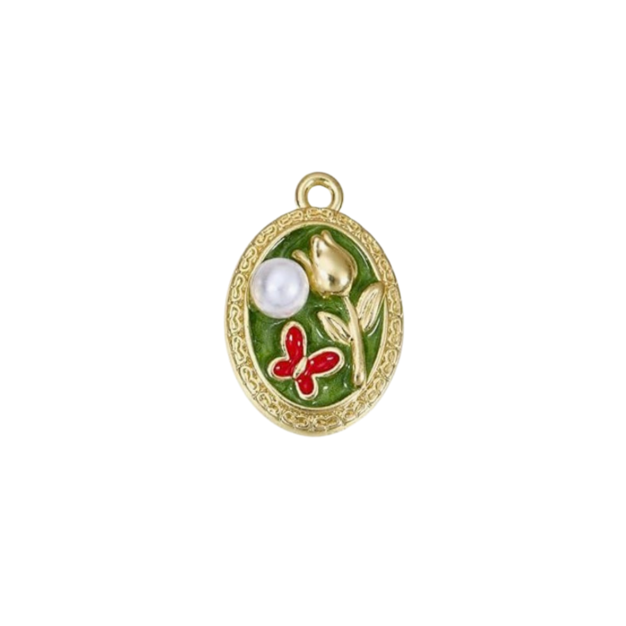 Gold Flower & Butterfly Charm
