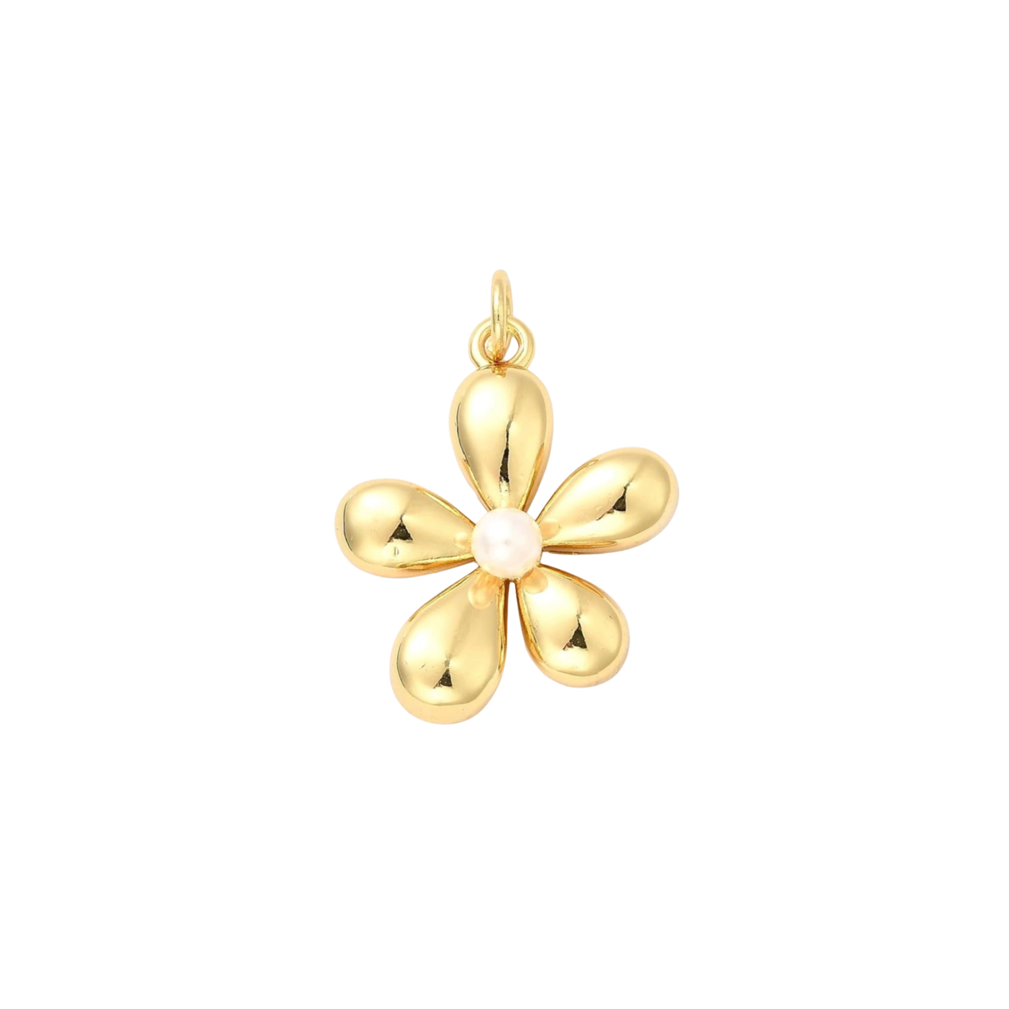 Gold Pearl Daisy Charm