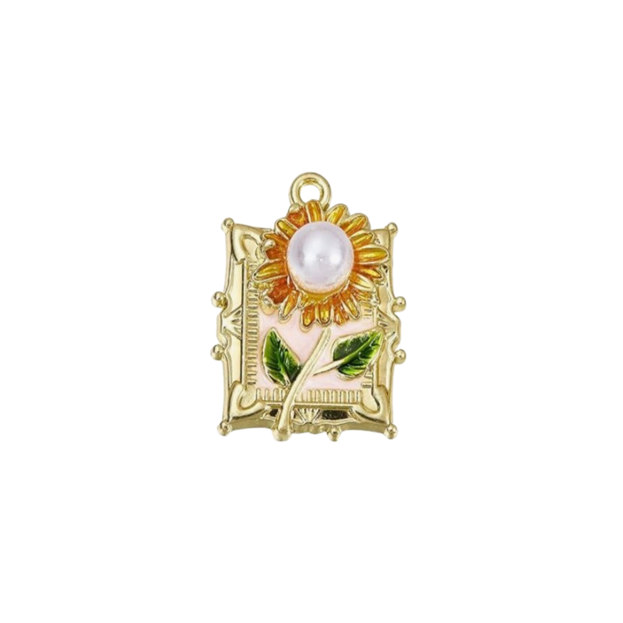 Gold Daisy Frame Charm