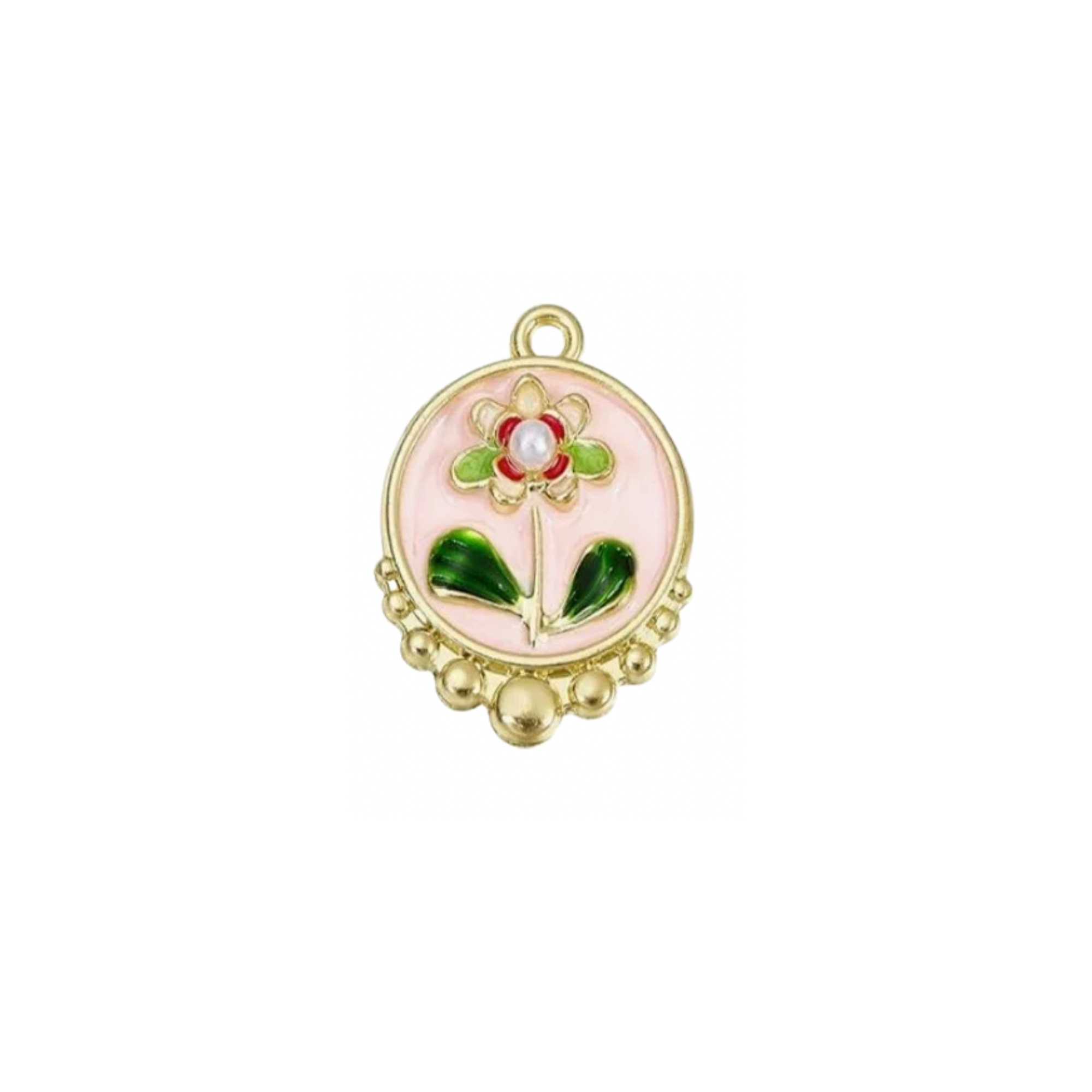 Pink Flower Frame Charm