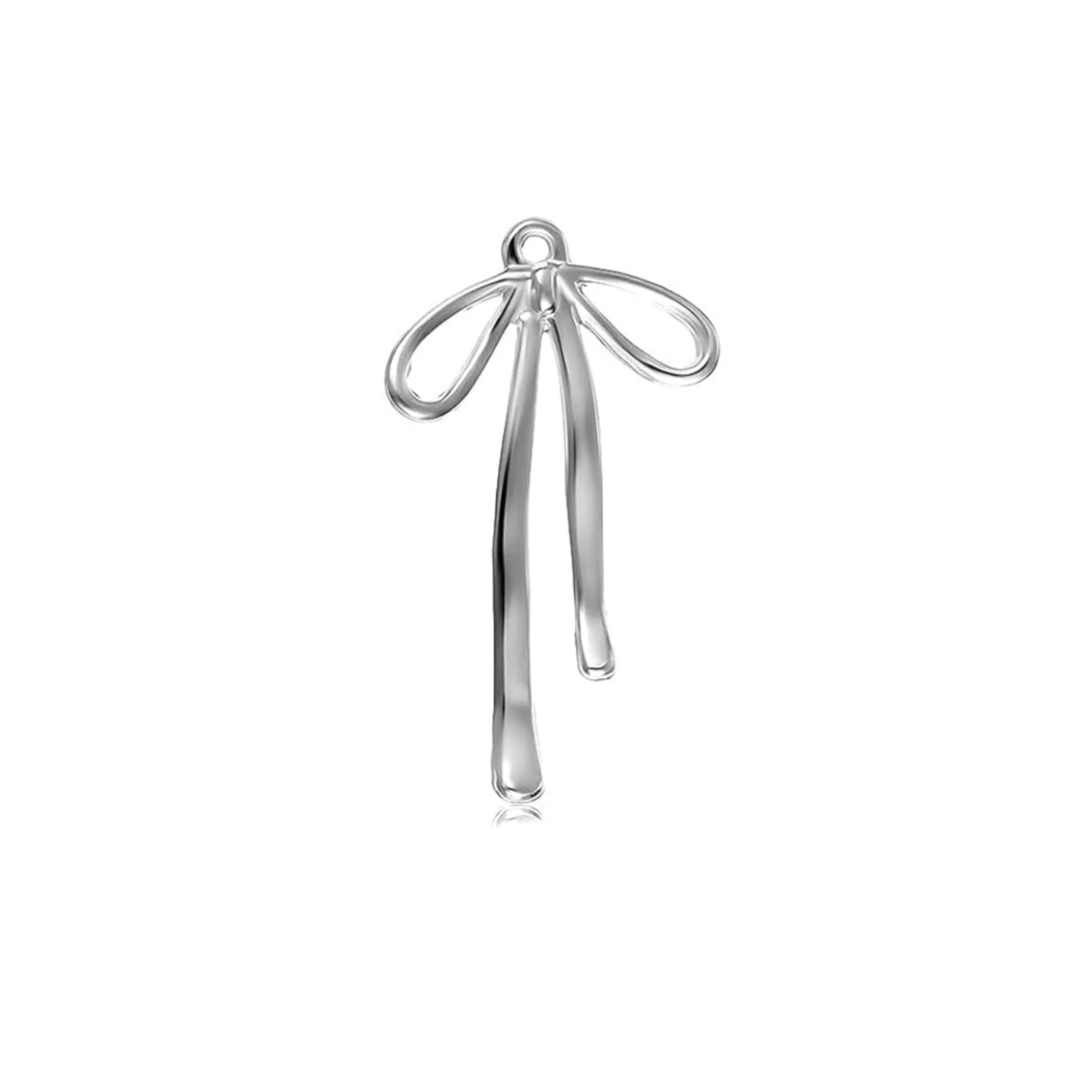 Silver Bow Charm