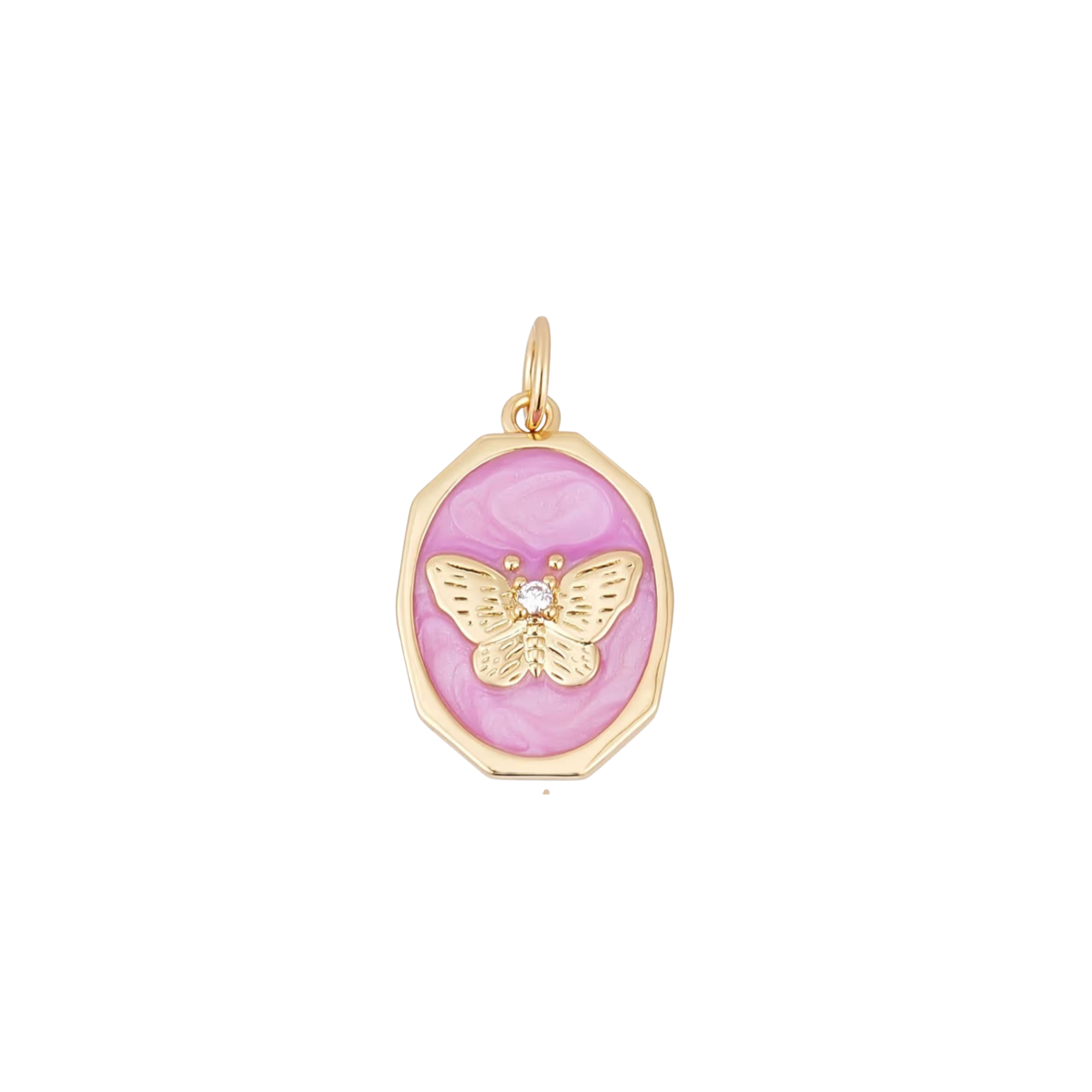 Gold Butterfly and Purple Charm