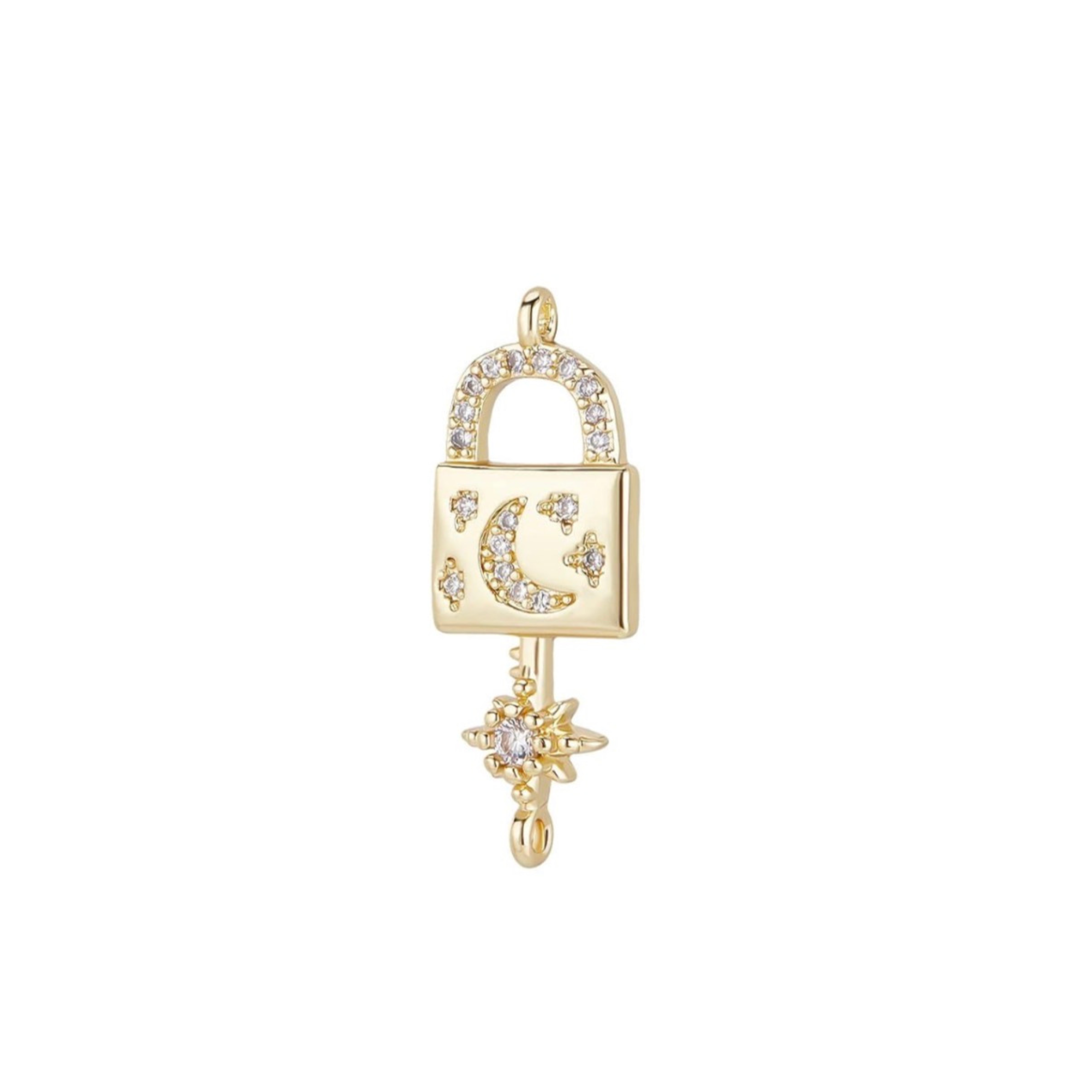 Moon and Star Key Charm