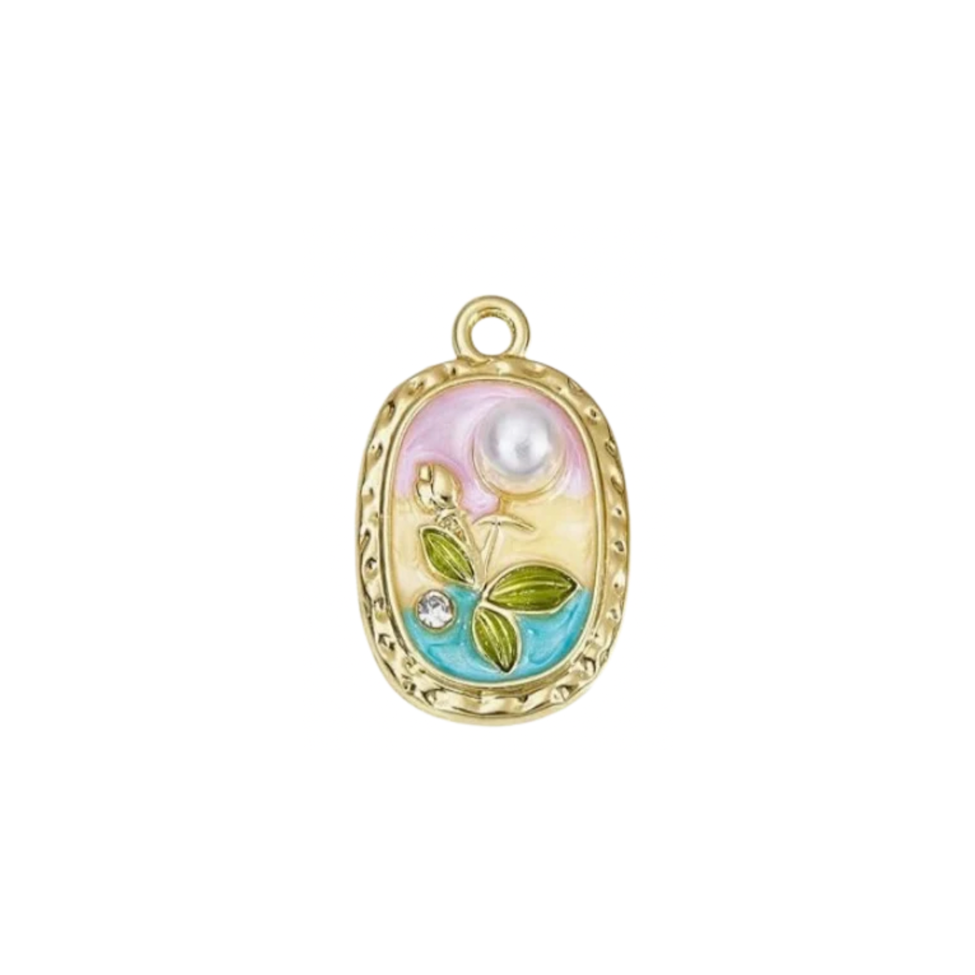 Spring Pearly Art Flower Charm