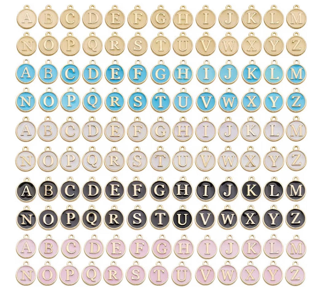 Colorful Round Letter Charms