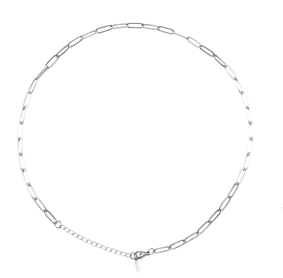 Silver Large Paperclip Necklace
