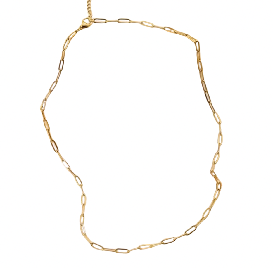 Large Gold Paperclip Necklace